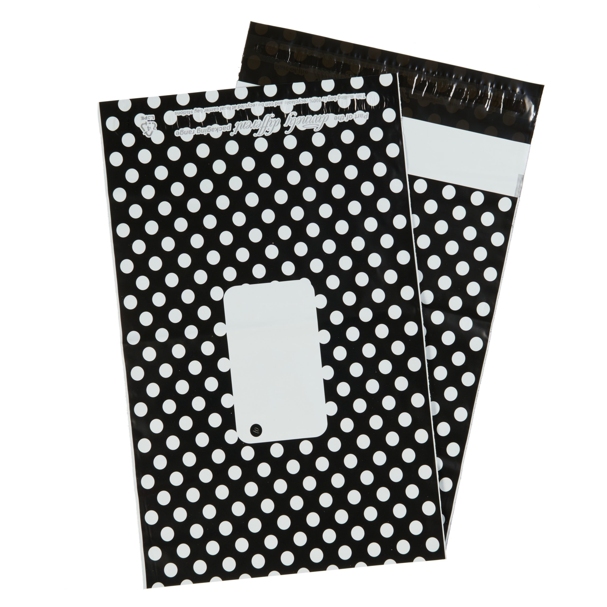 Black Polka Dot Single Polythene Mailing Bag Black Polka Dot Single Polythene Mailing Bag