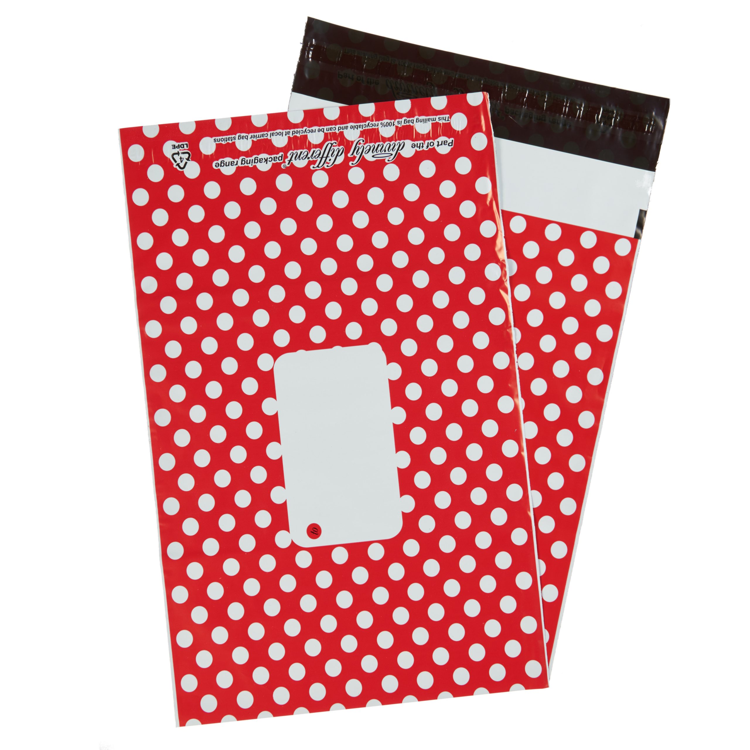 Red Polka Dot Single Polythene Mailing Bag Red Polka Dot Single Polythene Mailing Bag